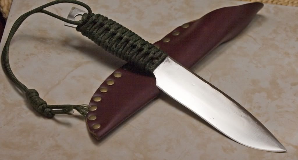 M2 Tool steel knives images of paracord wrapped handle knives New